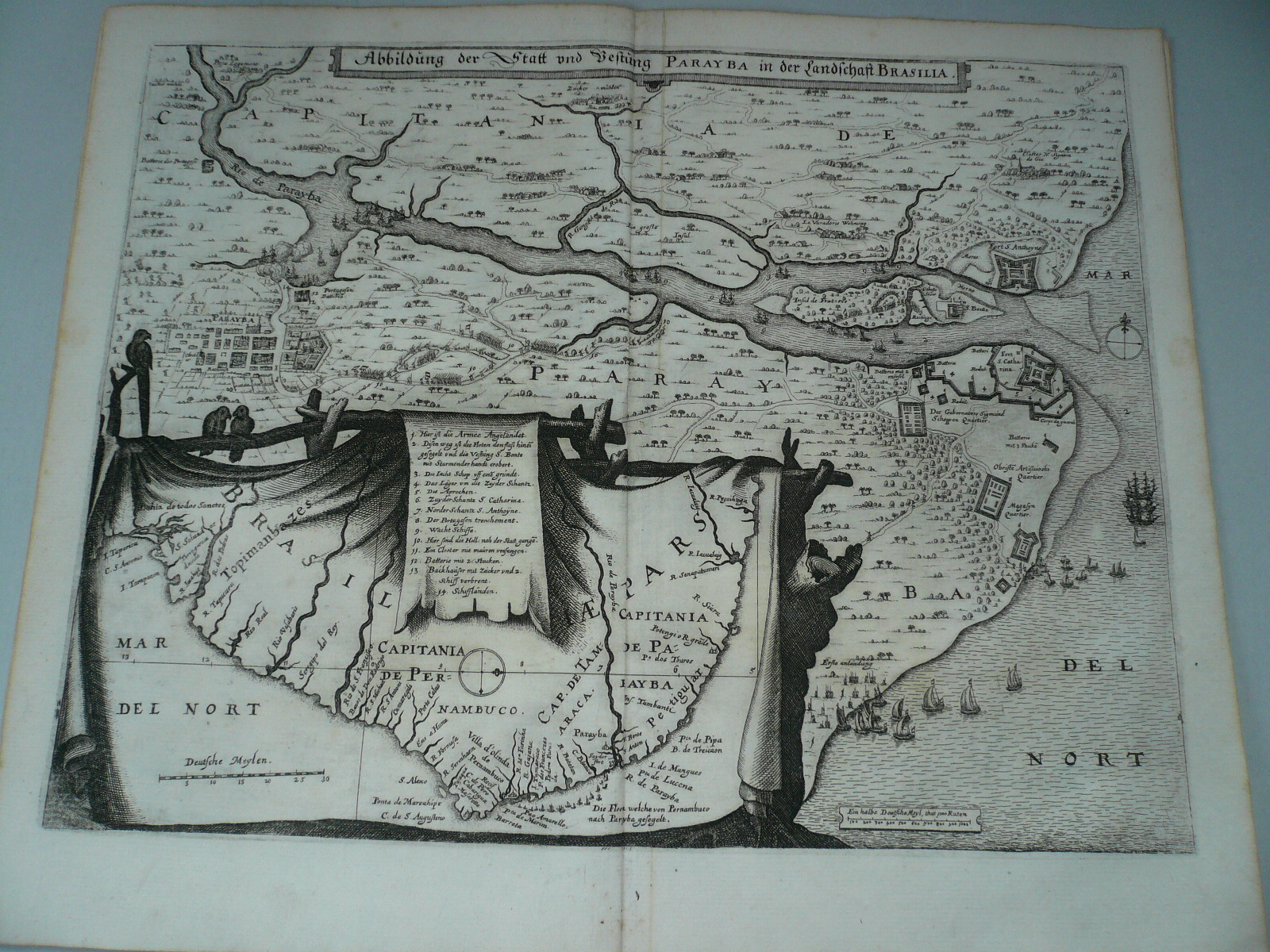 Paraiba, anno 1646, Merian Matthäus, copperengraving, edited in his Theatrum