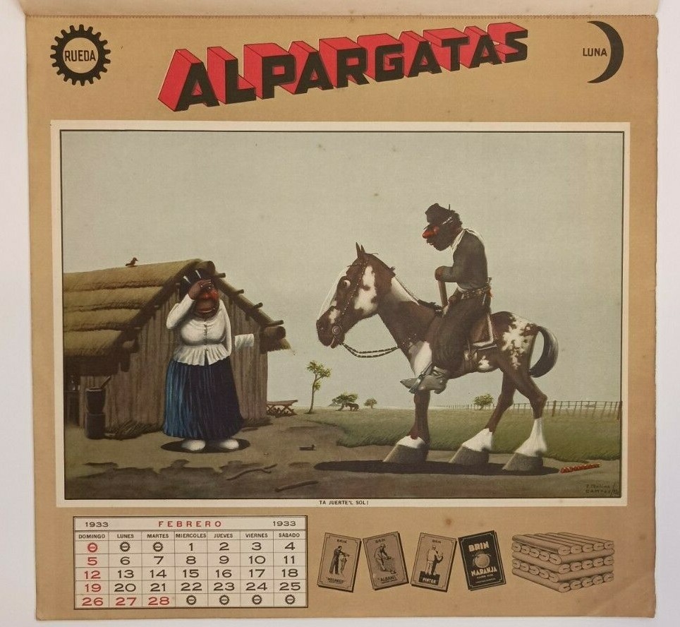 Molina Campos calendar 1933 Alpargatas Gaucho Complete