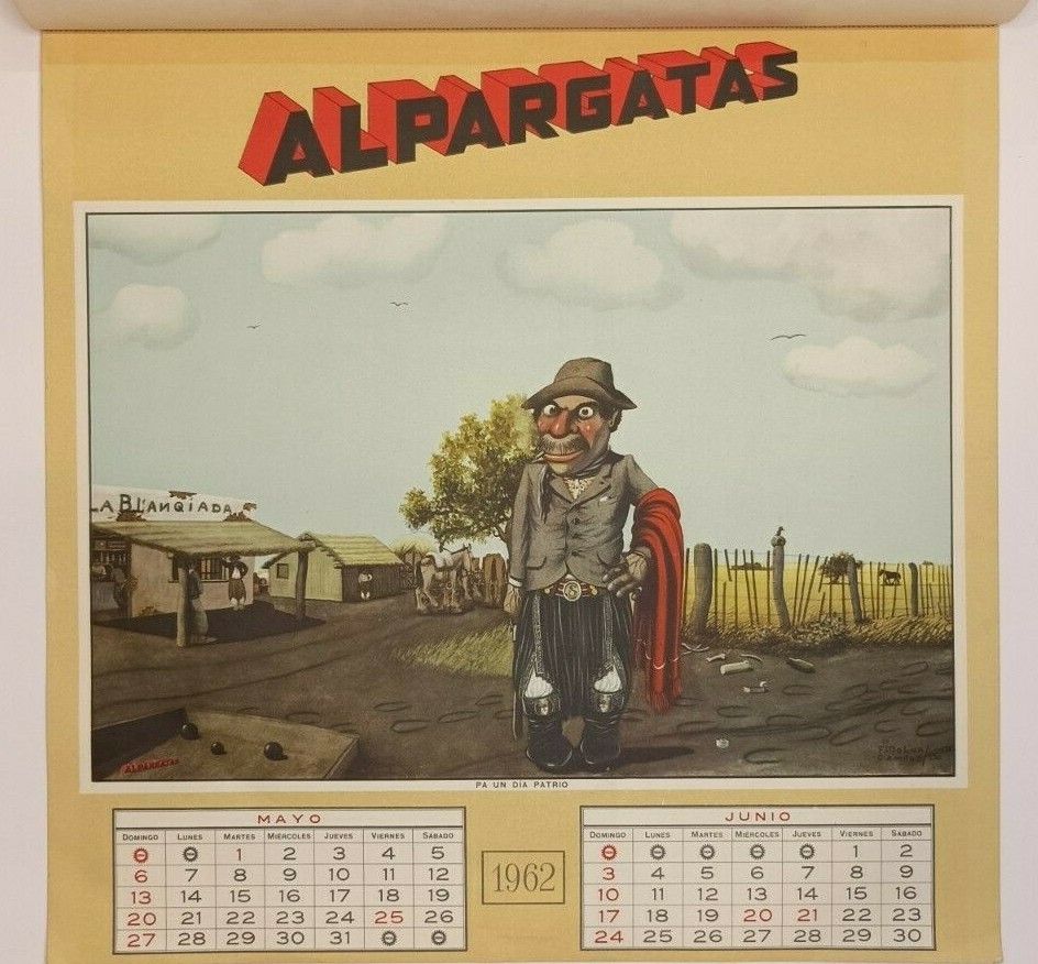 Molina Campos calendar 1962 Alpargatas Gaucho Complete