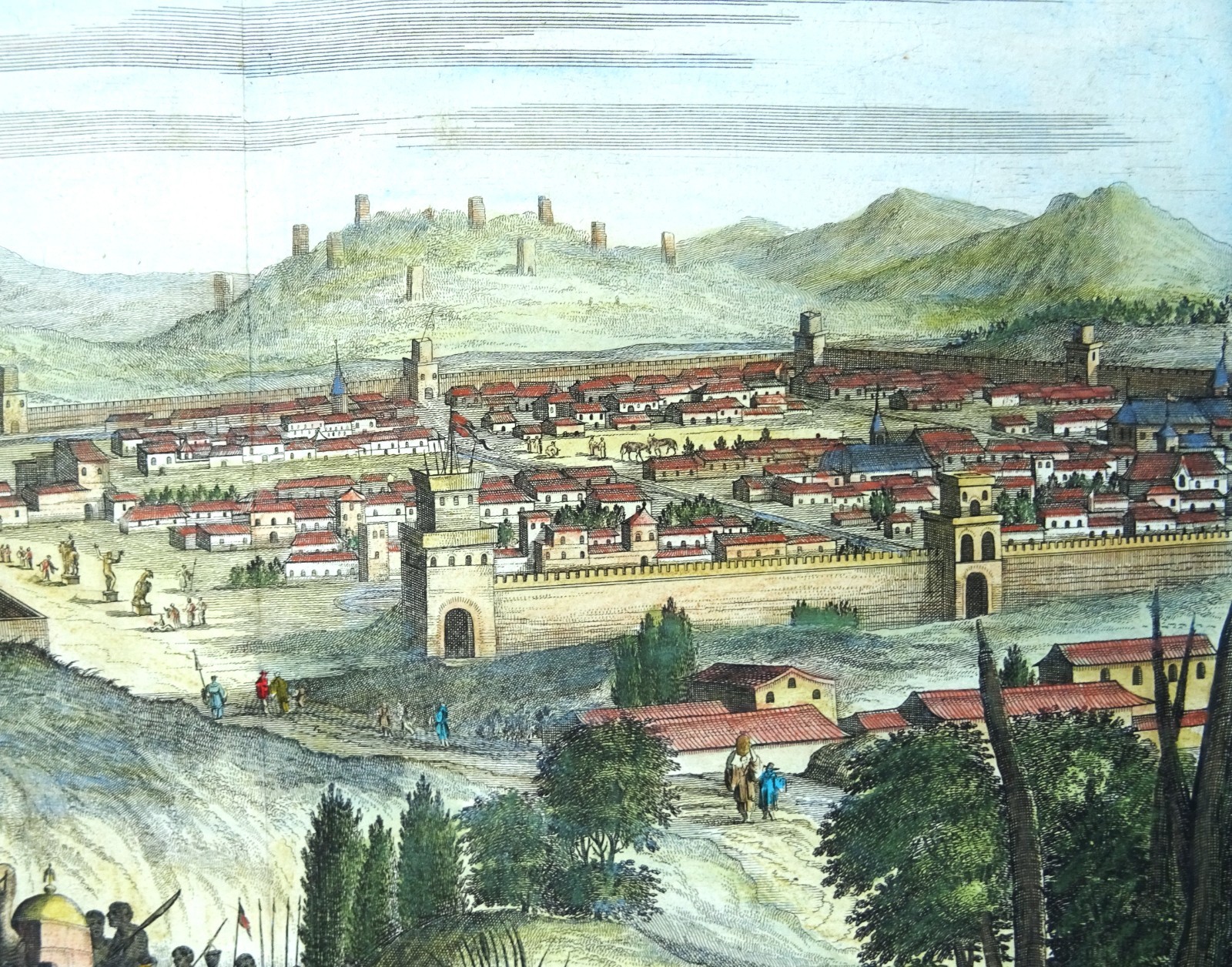Peru, Cusco, panoramic view by Montanus / Van Meurs, 1671, Cusco