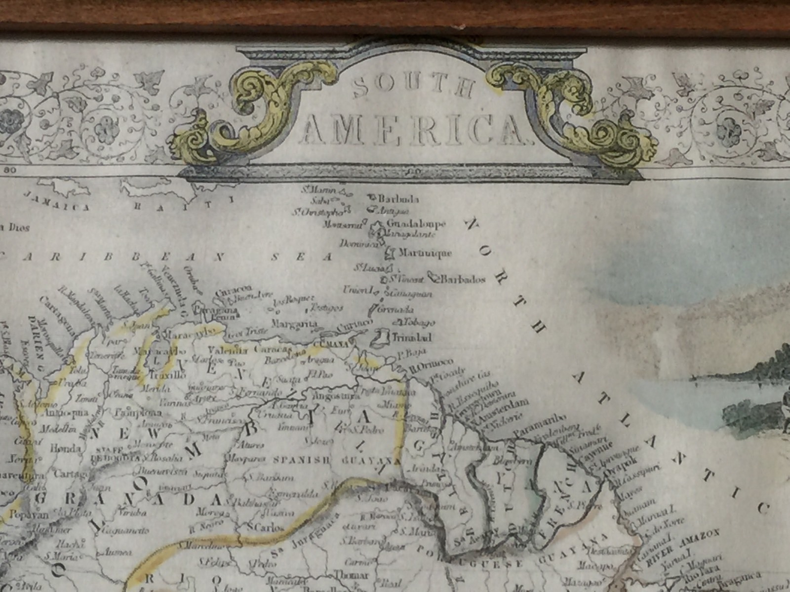 J. Rapkin Vintage South American Engraved Illustration Atlas Map Dated 1851