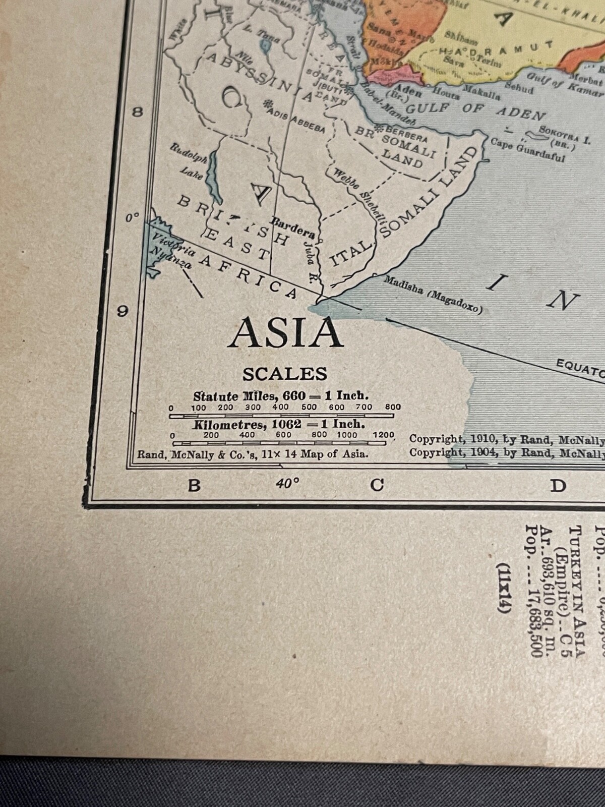 Antique Original Lot 3 Asia Maps 1908