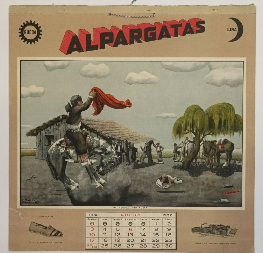 Molina Campos calendar 1932 Alpargatas Gaucho Complete