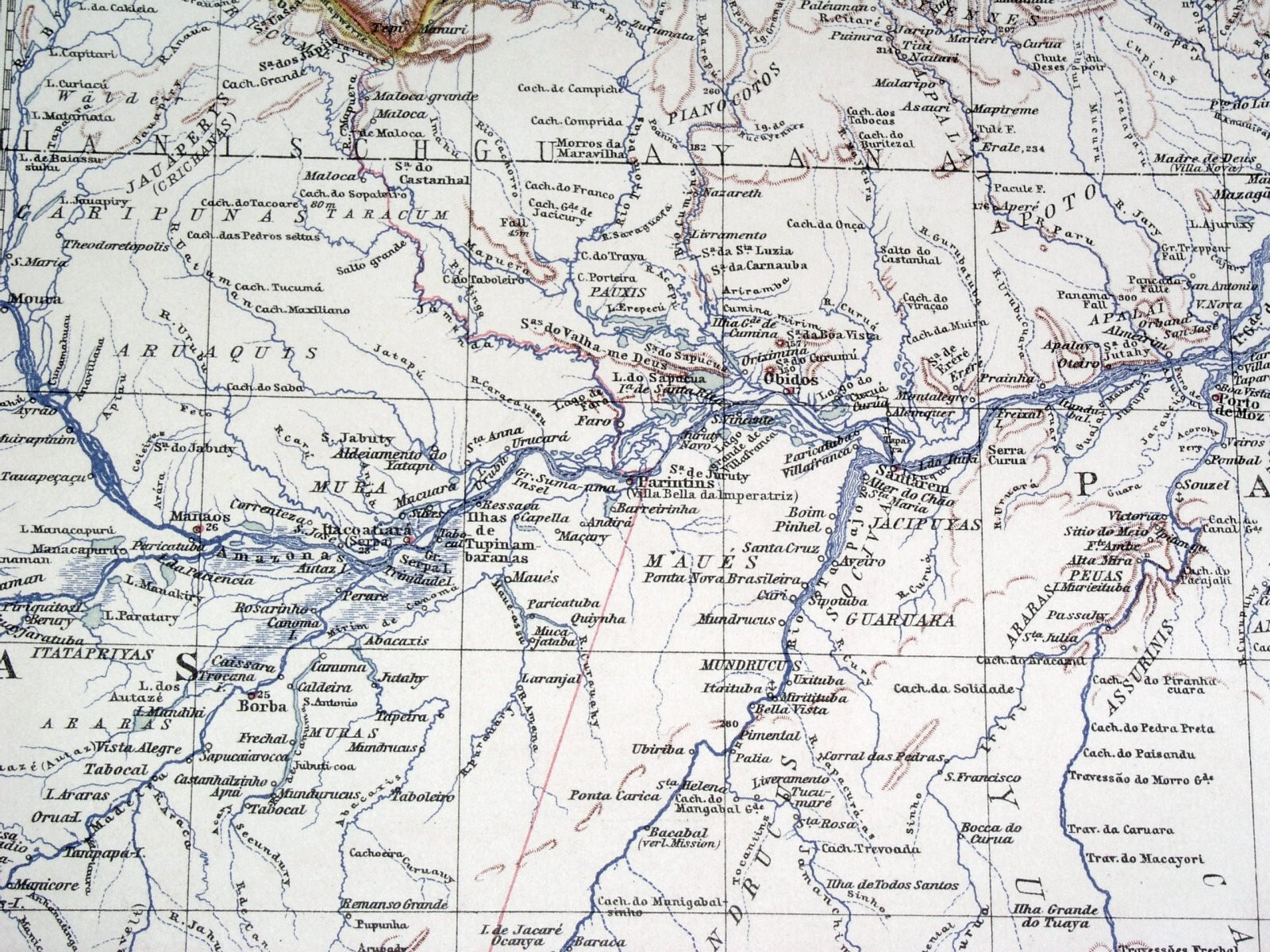 1928 VINTAGE MAP OF BRAZIL AMAZON RIVER / SURINAME GUYANA FRENCH GUIANA