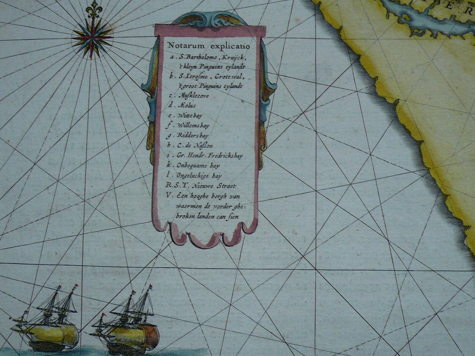 Tabula Magellanica, Blaeu J., anno 1660, old colours Coppermap, ORIGINAL
