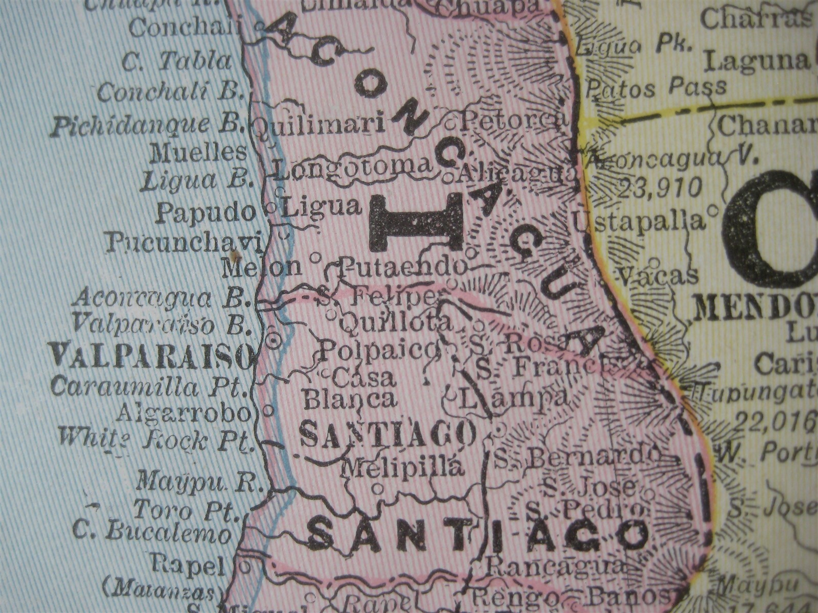 Original 1893 Map ARGENTINA Buenos Aires Rosario Azul Patagonia Falkland Islands