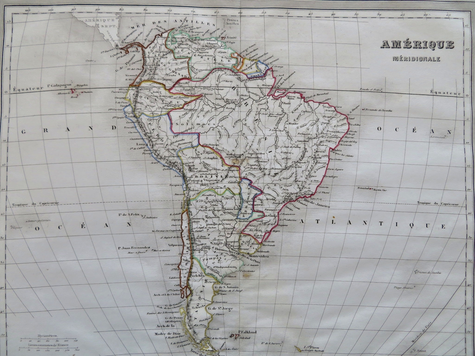 South America Colombia Brazil Patagonia La Plata Argentina Chile Peru 1842 map