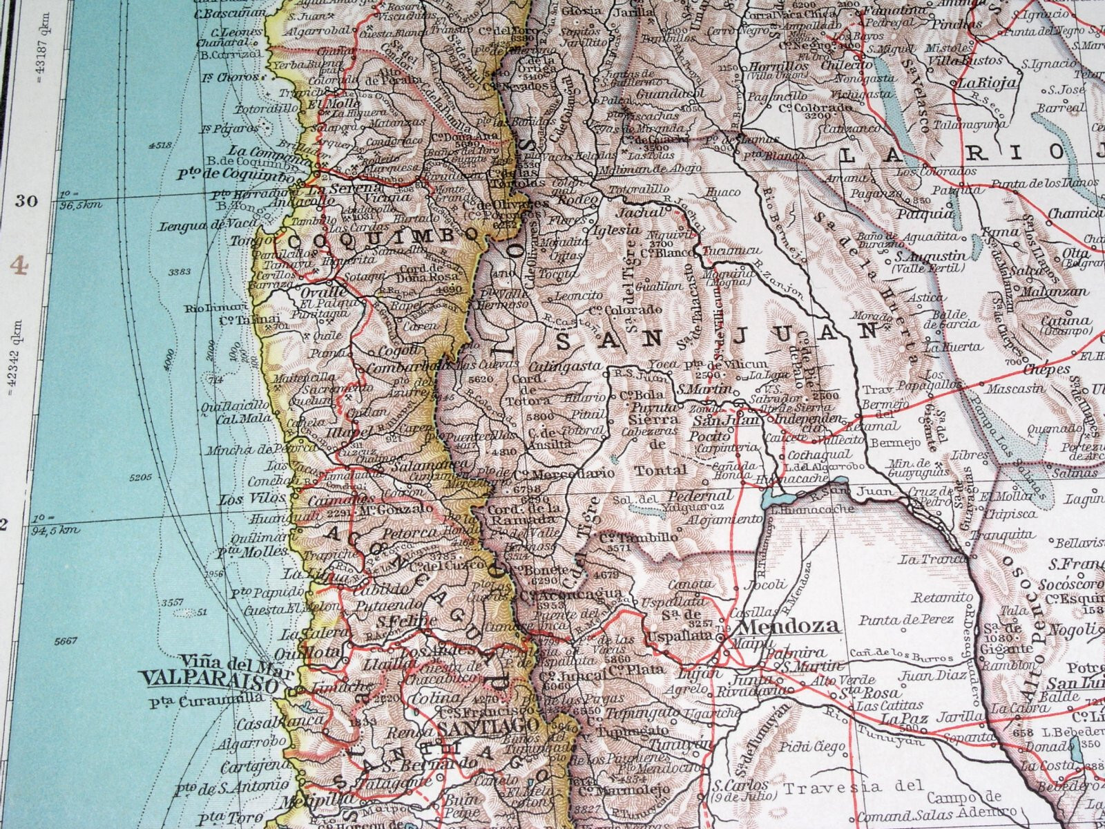1930 ORIGINAL VINTAGE MAP OF ARGENTINA BUENOS AIRES CHILE URUGUAY PARAGUAY
