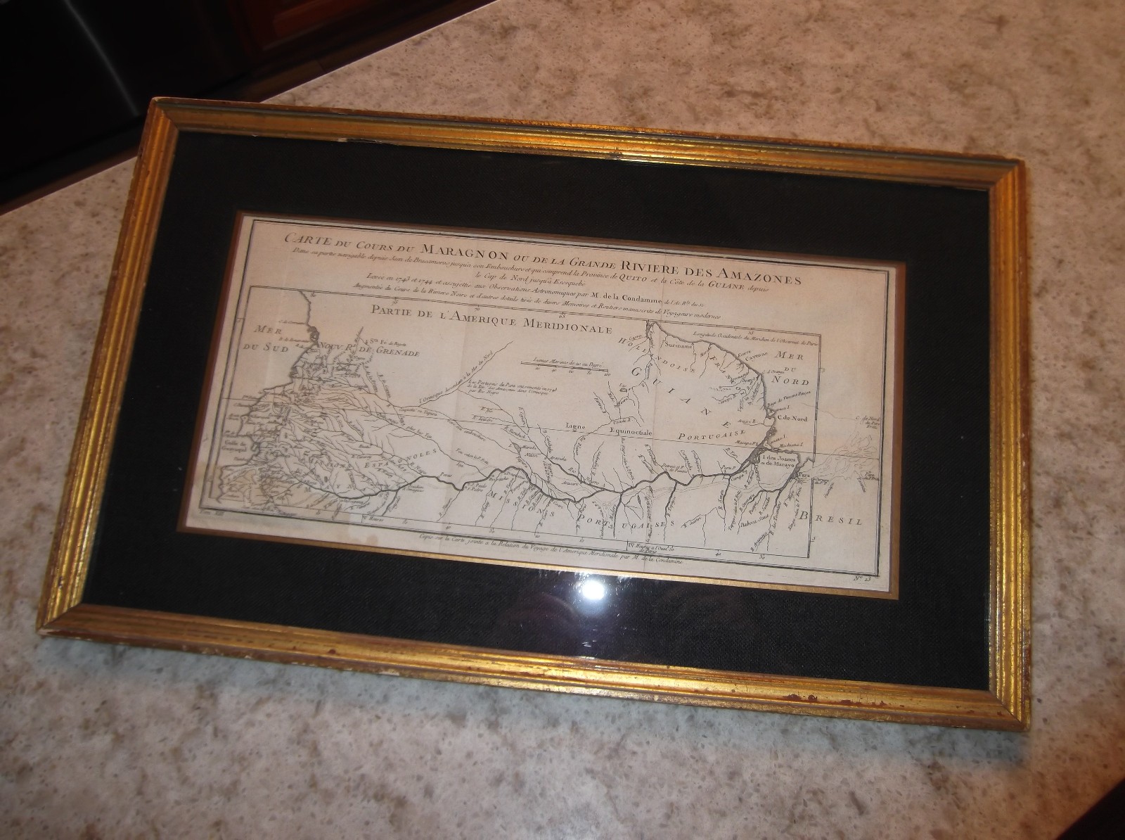 Antique Map Amazon River Basin Etching 1780 Bellin Condamine